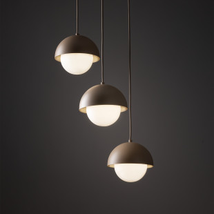 Lampa wisząca potrójna ze szklanymi kulami Bono Sabia 31,5cm beż / biały TK Lighting