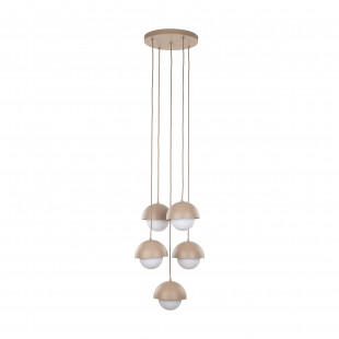 Lampa wisząca 5 punktowa ze szklanymi kulami Bono Sabia 32cm beż / biały TK Lighting