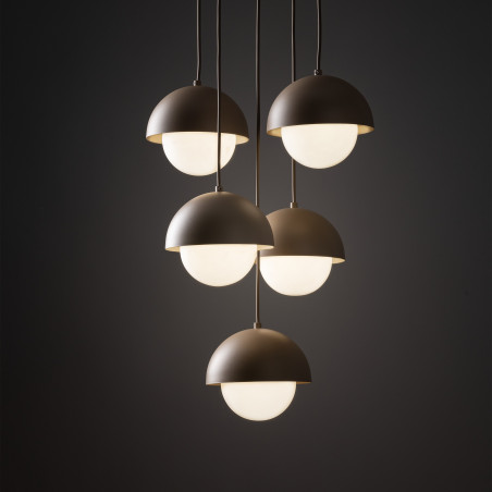 Lampa wisząca 5 punktowa ze szklanymi kulami Bono Sabia 32cm beż / biały TK Lighting