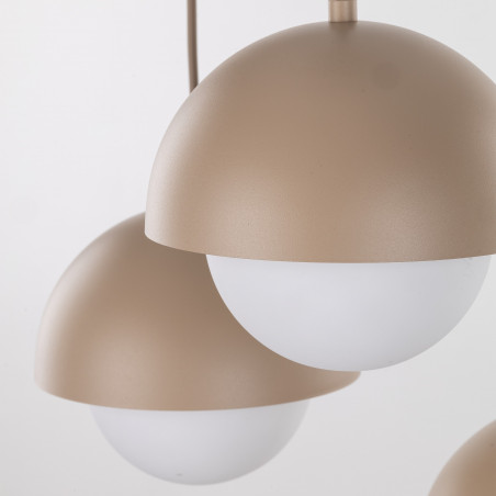 Lampa wisząca 5 punktowa ze szklanymi kulami Bono Sabia 32cm beż / biały TK Lighting