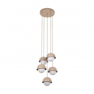 Lampa wisząca 5 punktowa ze szklanymi kulami Bono Sabia 32cm beż / biały TK Lighting