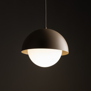 Lampa wisząca ze szklaną kulą Bono Sabia 27cm beż / biały TK Lighting