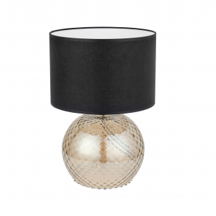 Lampka stołowa szklana podstawa z abażurem Bristol czarny / bursztynowy TK Lighting