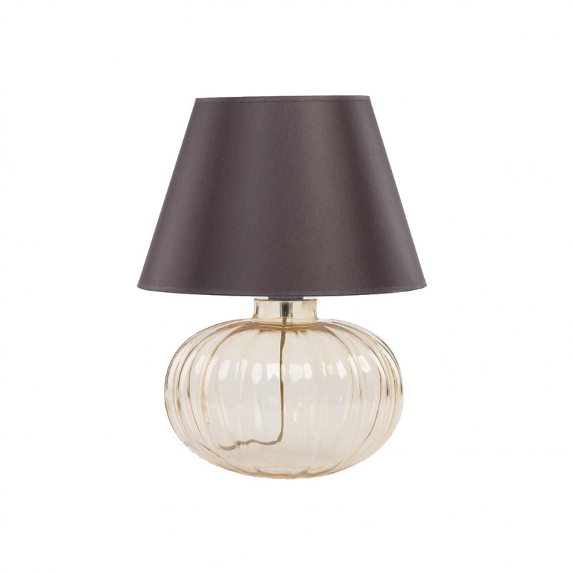 Lampa stołowa szklana z abażurem Buduar brązowy / bursztynowy TK Lighting