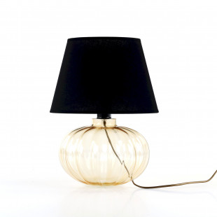 Lampa stołowa szklana z abażurem Buduar brązowy / bursztynowy TK Lighting