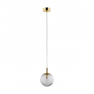 Lampa wisząca dekoracyjna szklana kula Cadix 14cm przeźroczysty / złoty TK Lighting