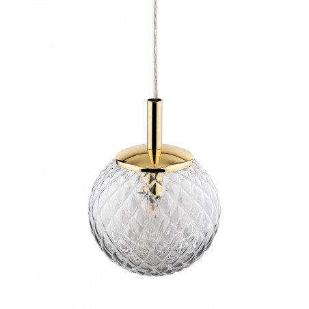 Lampa wisząca dekoracyjna szklana kula Cadix 14cm przeźroczysty / złoty TK Lighting