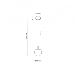 Lampa wisząca dekoracyjna szklana kula Cadix 14cm przeźroczysty / złoty TK Lighting