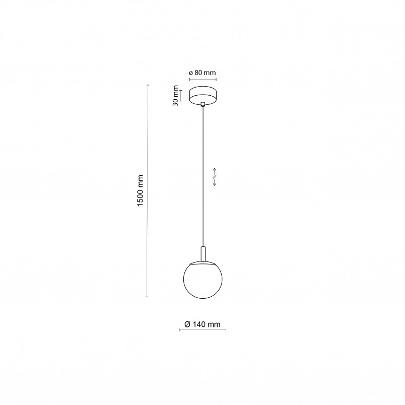 Lampa wisząca dekoracyjna szklana kula Cadix 14cm przeźroczysty / złoty TK Lighting