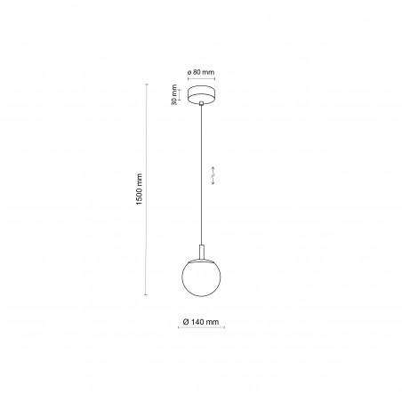 Lampa wisząca dekoracyjna szklana kula Cadix 14cm przeźroczysty / złoty TK Lighting