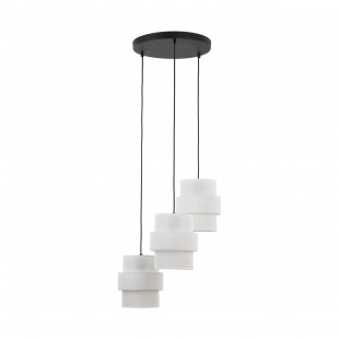 Lampa wisząca potrójna z abażurami Calisto White III 45cm biały / czarny TK Lighting