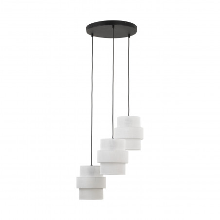 Lampa wisząca potrójna z abażurami Calisto White III 45cm biały / czarny TK Lighting