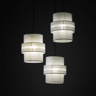 Lampa wisząca potrójna z abażurami Calisto White III 45cm biały / czarny TK Lighting
