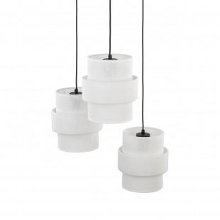 Lampa wisząca potrójna z abażurami Calisto White III 45cm biały / czarny TK Lighting