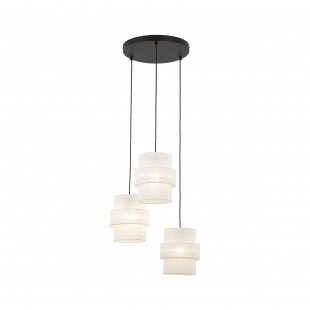 Lampa wisząca potrójna z abażurami Calisto White III 45cm biały / czarny TK Lighting