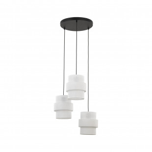 Lampa wisząca potrójna z abażurami Calisto White III 45cm biały / czarny TK Lighting