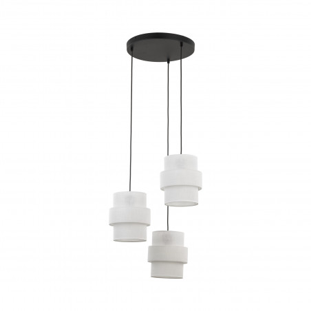 Lampa wisząca potrójna z abażurami Calisto White III 45cm biały / czarny TK Lighting