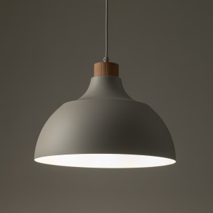 Lampa wisząca z drewnem Cap 34cm beżowa TK Lighting
