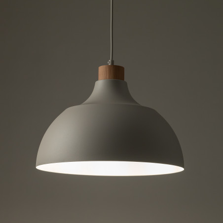 Lampa wisząca z drewnem Cap 34cm beżowa TK Lighting