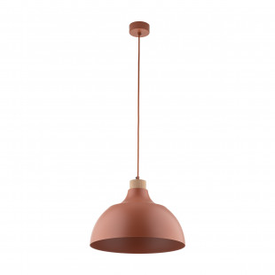 Lampa wisząca z drewnem Cap Brick 34cm ceglana TK Lighting