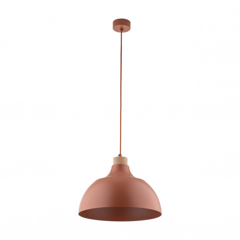 Lampa wisząca z drewnem Cap Brick 34cm ceglana TK Lighting