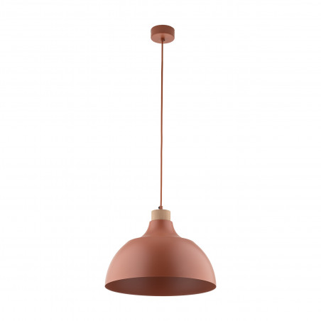 Lampa wisząca z drewnem Cap Brick 34cm ceglana TK Lighting