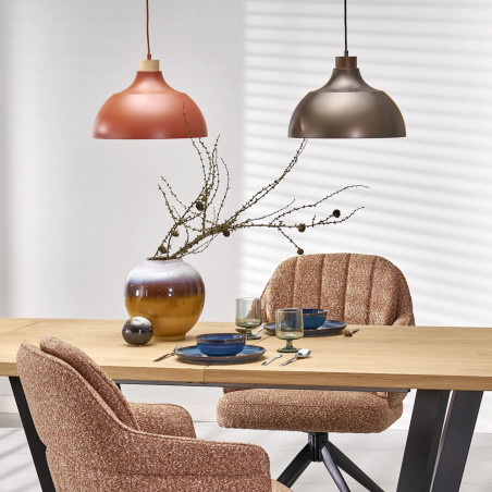 Lampa wisząca z drewnem Cap Brick 34cm ceglana TK Lighting