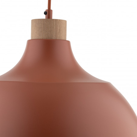 Lampa wisząca z drewnem Cap Brick 34cm ceglana TK Lighting