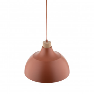 Lampa wisząca z drewnem Cap Brick 34cm ceglana TK Lighting