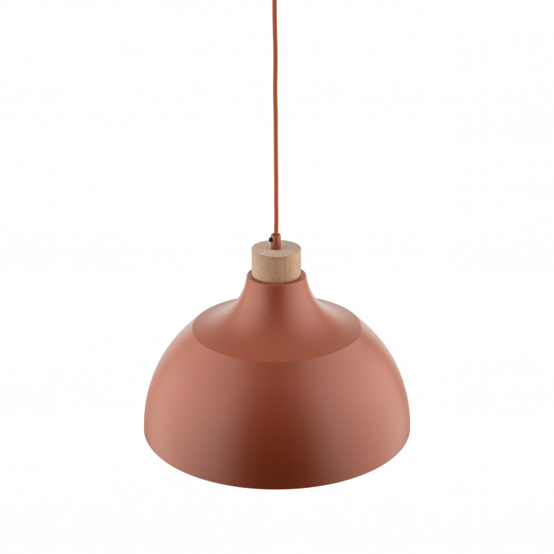 Lampa wisząca z drewnem Cap Brick 34cm ceglana TK Lighting
