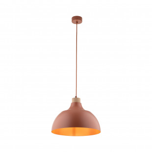 Lampa wisząca z drewnem Cap Brick 34cm ceglana TK Lighting