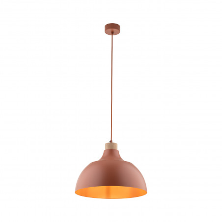 Lampa wisząca z drewnem Cap Brick 34cm ceglana TK Lighting