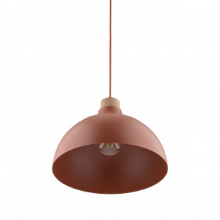 Lampa wisząca z drewnem Cap Brick 34cm ceglana TK Lighting
