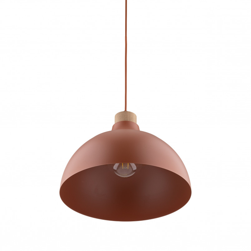Lampa wisząca z drewnem Cap Brick 34cm ceglana TK Lighting
