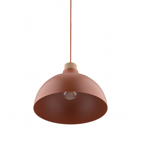 Lampa wisząca z drewnem Cap Brick 34cm ceglana TK Lighting