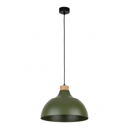 Lampa wisząca z drewnem Cap 34cm zielona TK Lighting