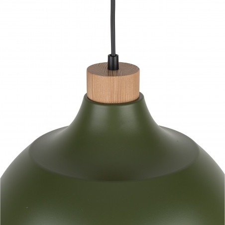 Lampa wisząca z drewnem Cap 34cm zielona TK Lighting
