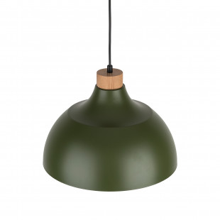 Lampa wisząca z drewnem Cap 34cm zielona TK Lighting