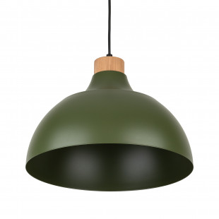 Lampa wisząca z drewnem Cap 34cm zielona TK Lighting