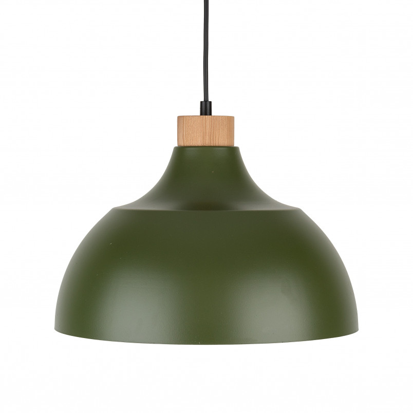 Lampa wisząca z drewnem Cap 34cm zielona TK Lighting