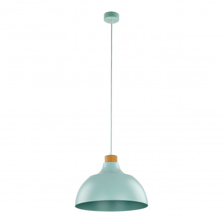 Lampa wisząca z drewnem Cap 34cm miętowa TK Lighting