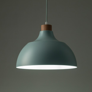 Lampa wisząca z drewnem Cap 34cm miętowa TK Lighting