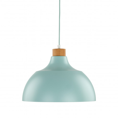 Lampa wisząca z drewnem Cap 34cm miętowa TK Lighting