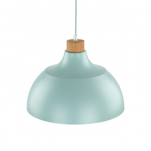 Lampa wisząca z drewnem Cap 34cm miętowa TK Lighting