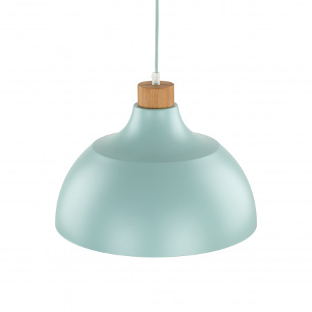 Lampa wisząca z drewnem Cap 34cm miętowa TK Lighting