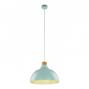 Lampa wisząca z drewnem Cap 34cm miętowa TK Lighting