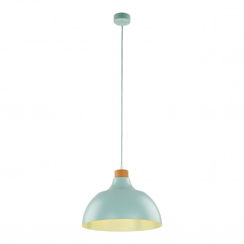 Lampa wisząca z drewnem Cap 34cm miętowa TK Lighting