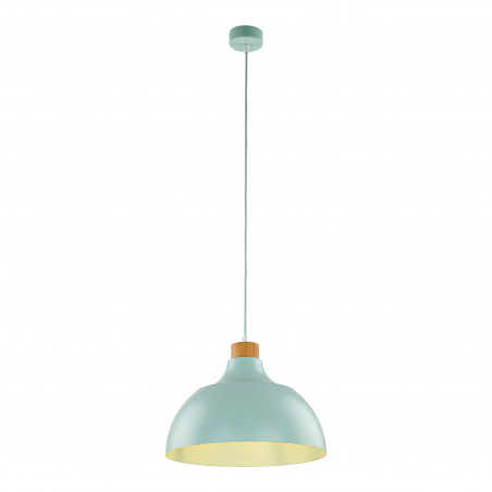 Lampa wisząca z drewnem Cap 34cm miętowa TK Lighting