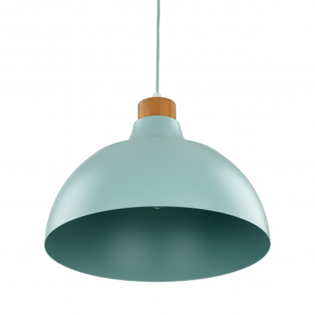 Lampa wisząca z drewnem Cap 34cm miętowa TK Lighting