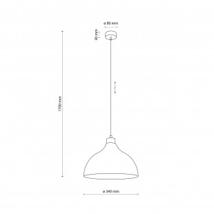 Lampa wisząca z drewnem Cap 34cm miętowa TK Lighting